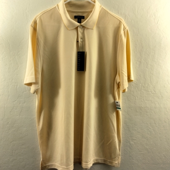 Van HEUSEN Yellow Straw Polo shirt LARGE - Picture 1 of 7
